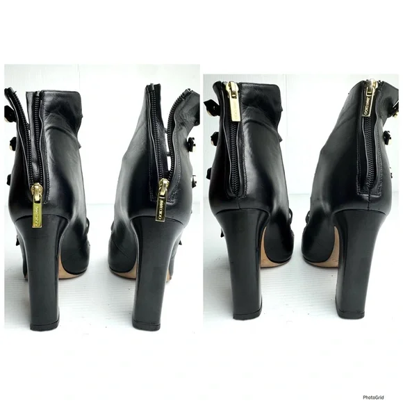Jimmy Choo Venice black leather multi strap 100 MM pump size 7